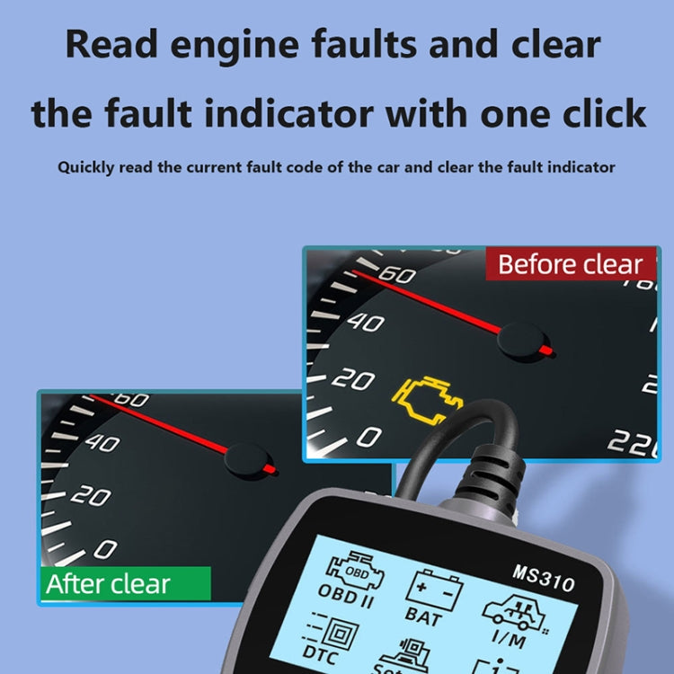 MS310 LCD Screen Car Battery Tester ODB2 Fault Detector - Electronic Test by PMC Jewellery | Online Shopping South Africa | PMC Jewellery | Buy Now Pay Later Mobicred