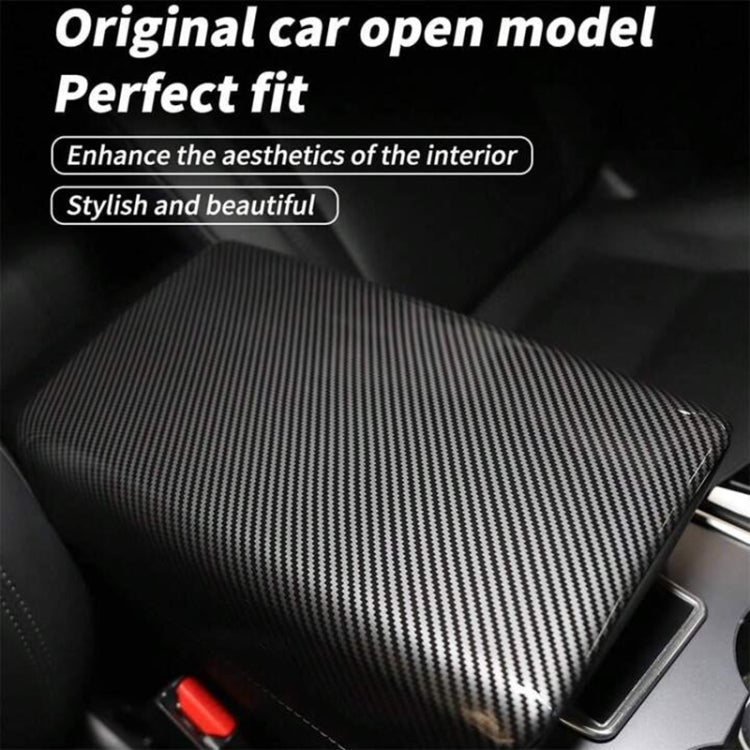 For Tesla Model 3 / Y Car Center Console Armrest Box Carbon Fiber Pattern Protective Cover - Car Interior Mouldings by PMC Jewellery | Online Shopping South Africa | PMC Jewellery | Buy Now Pay Later Mobicred