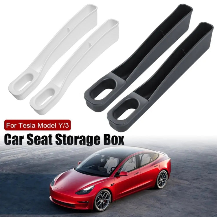 For Tesla Model 3 / Y 2pcs / Set Car Seat Gap Storage Box (White) - Stowing Tidying by PMC Jewellery | Online Shopping South Africa | PMC Jewellery | Buy Now Pay Later Mobicred