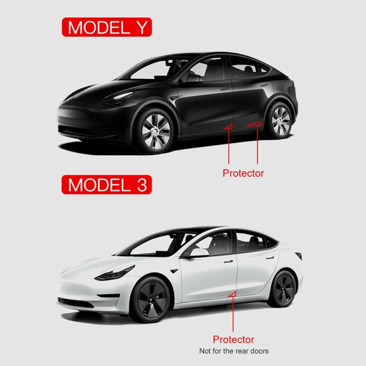 For Tesla Model 3 / Y 2pcs / Set Car Front Door Corner Anti-collision Strips - Anti Collision Sticker by PMC Jewellery | Online Shopping South Africa | PMC Jewellery | Buy Now Pay Later Mobicred