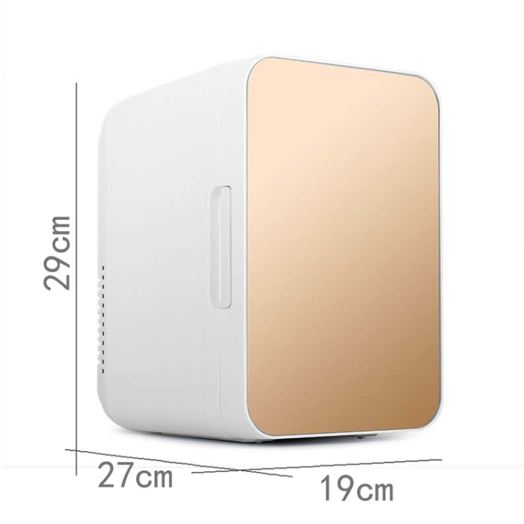 8L 37-48W Tempered Glass Panel Car / Home Mini Refrigerator, EU Plug (Gold) - Refrigerators by PMC Jewellery | Online Shopping South Africa | PMC Jewellery | Buy Now Pay Later Mobicred