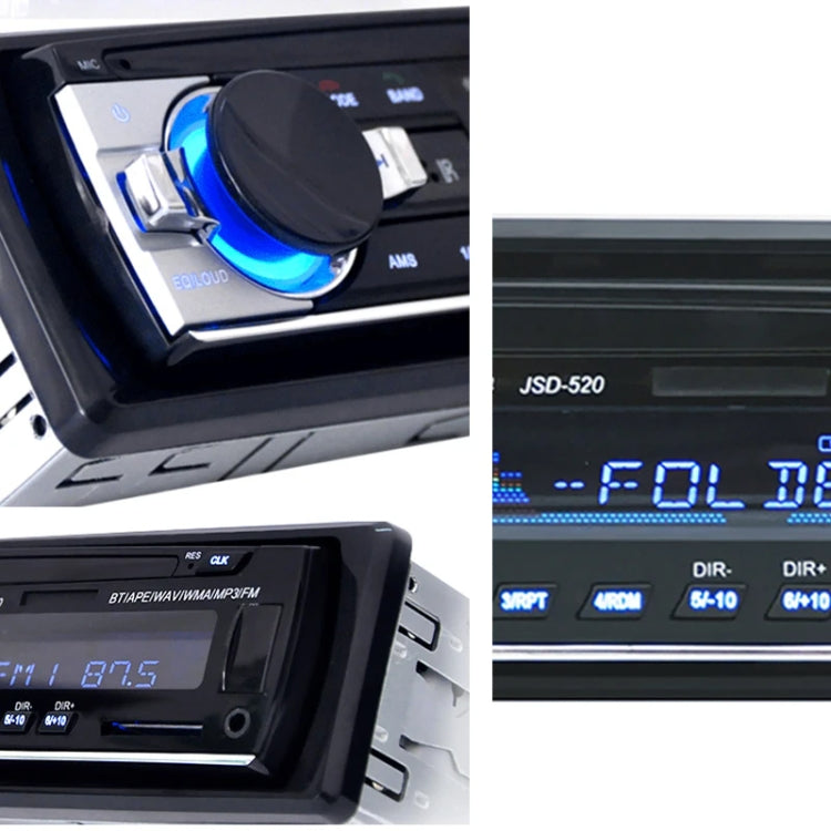 JSD-520 Car Stereo Radio MP3 Audio Player Support Bluetooth Hand-free Calling / FM / USB / SD, EU Plug Version - Car MP3 & MP4 & MP5 by PMC Jewellery | Online Shopping South Africa | PMC Jewellery | Buy Now Pay Later Mobicred