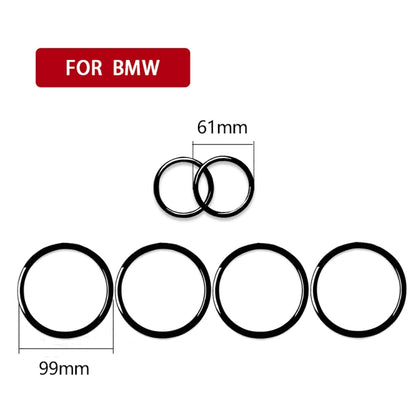 6pcs / Set Car Door Horn Ring Decorative Sticker for BMW X5 E70 2008-2013 / X6 E71 2009-2014, Left and Right Drive Universal(Black) - Car Interior Mouldings by PMC Jewellery | Online Shopping South Africa | PMC Jewellery | Buy Now Pay Later Mobicred