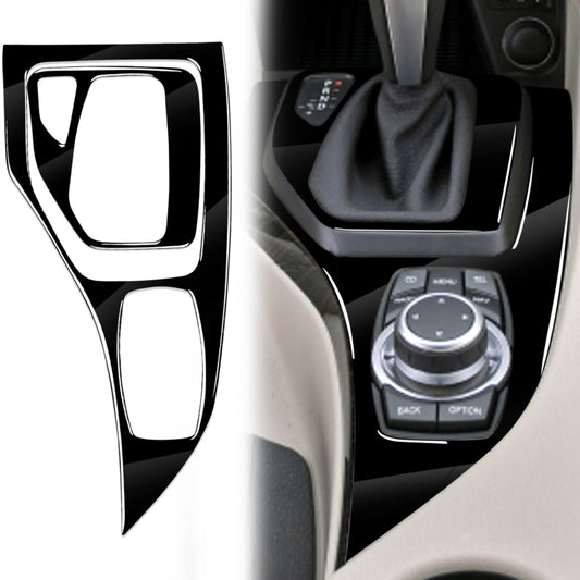 2pcs / Set Car Left Drive Gear Panel Decorative Sticker for BMW X1 E84 2011-2015(Black) - Car Interior Mouldings by PMC Jewellery | Online Shopping South Africa | PMC Jewellery | Buy Now Pay Later Mobicred