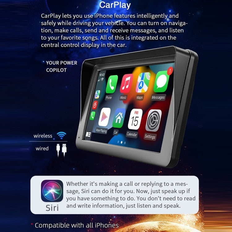 B5300 7 inch Wireless CarPlay Car Bluetooth MP5 Player, Support Mobile Phone Interconnection with Remote Control - Car MP3 & MP4 & MP5 by PMC TechLife | Online Shopping South Africa | PMC TechLife | Buy Now Pay Later Mobicred