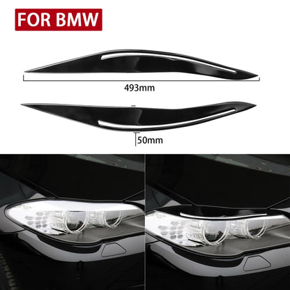 Pair Car Lamp Eyebrow Soft Decorative Sticker for BMW 5 Series F10 2010-2013, with Hole(Black) - Lamp Decoration by PMC Jewellery | Online Shopping South Africa | PMC Jewellery | Buy Now Pay Later Mobicred