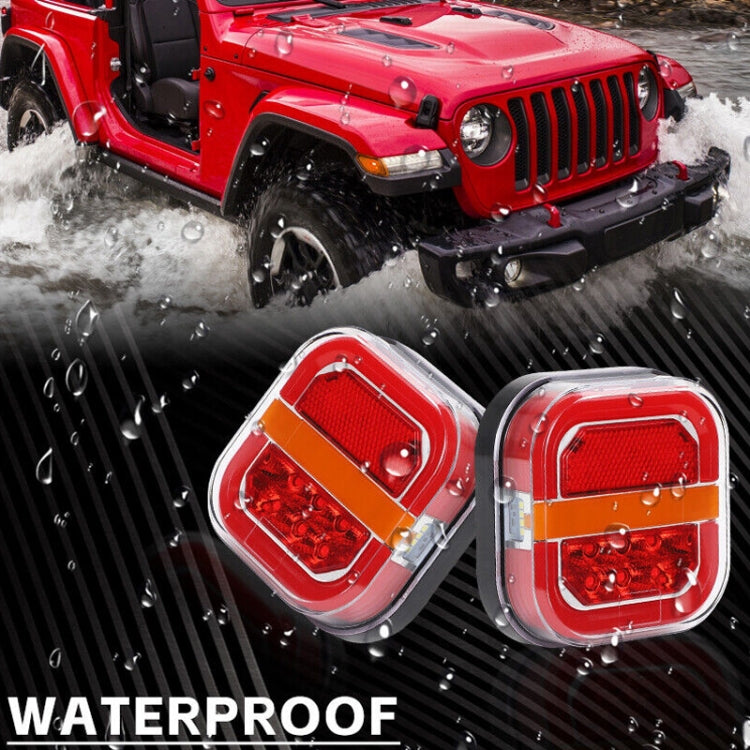 2pcs 12-24V 28LEDs Square Trailer Taillight - Brake Lights by PMC TechLife | Online Shopping South Africa | PMC TechLife | Buy Now Pay Later Mobicred