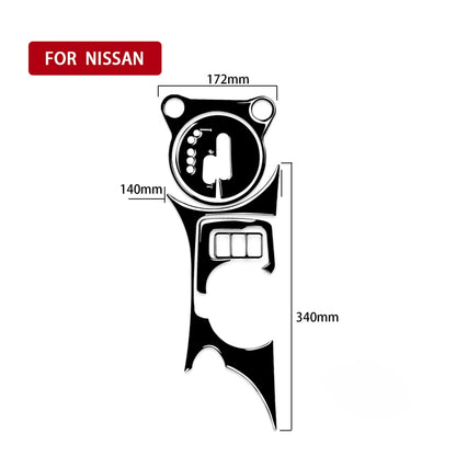 For Nissan 370Z Z34 2009- 5 in 1 Car Gear Cup Holder Panel Decorative Sticker, Left Drive (Black) - Car Interior Mouldings by PMC Jewellery | Online Shopping South Africa | PMC Jewellery | Buy Now Pay Later Mobicred