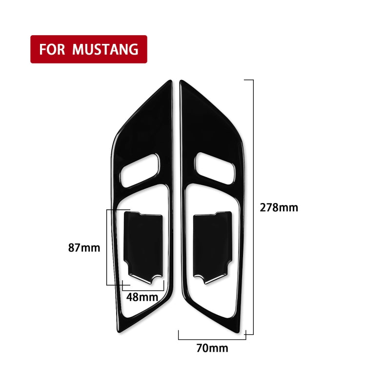 For Ford Mustang 2015-2020 Car Door Panel Decorative Sticker, Left and Right Drive Universal (Black) - Car Interior Mouldings by PMC Jewellery | Online Shopping South Africa | PMC Jewellery | Buy Now Pay Later Mobicred