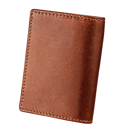 KB86 Genuine Cowhide Leather Solid Color Card Holder Wallet RFID Blocking Coin Purse Card Bag Protect Case with 5 Card Slots & Photo Frame & Business Card Position, Size: 10.6*7.6*1.8 cm(Brown) - Antimagnetic RFID Package by PMC Jewellery | Online Shopping South Africa | PMC Jewellery | Buy Now Pay Later Mobicred