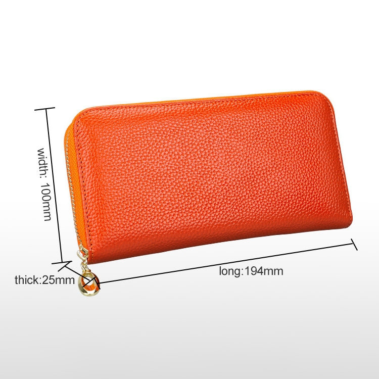 906 Antimagnetic RFID Litchi Texture Women Large Capacity Hand Wallet Purse Phone Bag with Card Slots(Orange) - Antimagnetic RFID Package by PMC Jewellery | Online Shopping South Africa | PMC Jewellery | Buy Now Pay Later Mobicred