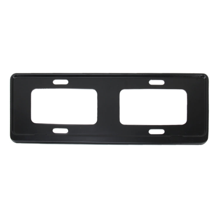 2 PCS Car License Plate Frames Stainless Steel License Plate Frame(Black) - License Plate Covers & Frames by PMC Jewellery | Online Shopping South Africa | PMC Jewellery | Buy Now Pay Later Mobicred