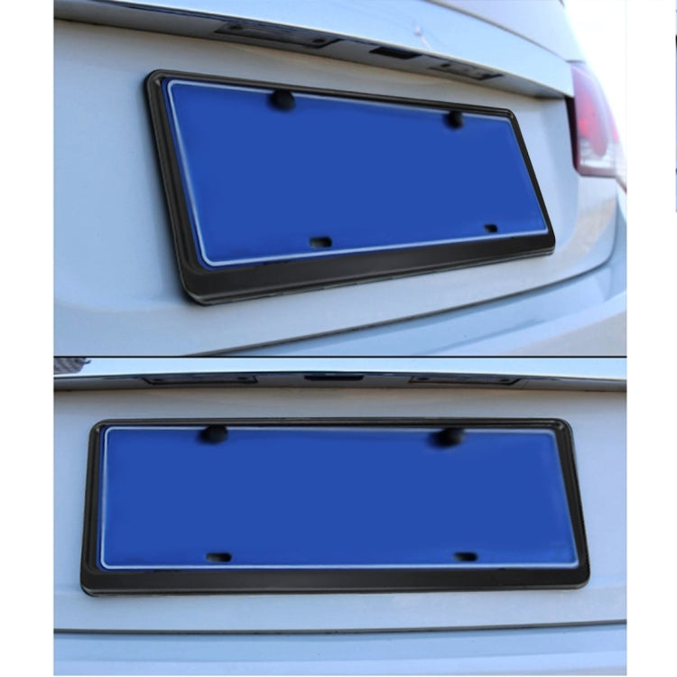 2 PCS Car License Plate Frames Stainless Steel License Plate Frame(Black) - License Plate Covers & Frames by PMC Jewellery | Online Shopping South Africa | PMC Jewellery | Buy Now Pay Later Mobicred