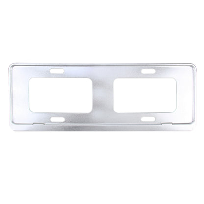 2 PCS Car License Plate Frames Stainless Steel License Plate Frame(White) - License Plate Covers & Frames by PMC Jewellery | Online Shopping South Africa | PMC Jewellery | Buy Now Pay Later Mobicred