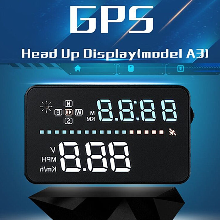 A3 3.5 inch Car GPS HUD / OBD Vehicle-mounted Gator Automotive Head Up Display Security System with Multi-color LED, Support Car Speed & Local Real Time & Driving Direction / Distance / Time & Voltage ... Sensor, Mile Switching, Over Speed Alarm Functions - Head Up Display System by PMC Jewellery | Online Shopping South Africa | PMC Jewellery | Buy Now Pay Later Mobicred