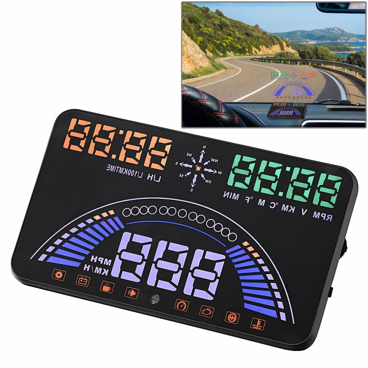 S7 5.8 inch Car GPS HUD / OBD2 Vehicle-mounted Gator Automotive Head Up Display Security System with Dual Display, Support Car Local Real Time & Real Speed & Turn Speed & Water Temperature & Oil Consu ... peed Alarm, Mile Switching, Light Sensor Functions - Head Up Display System by PMC Jewellery | Online Shopping South Africa | PMC Jewellery | Buy Now Pay Later Mobicred