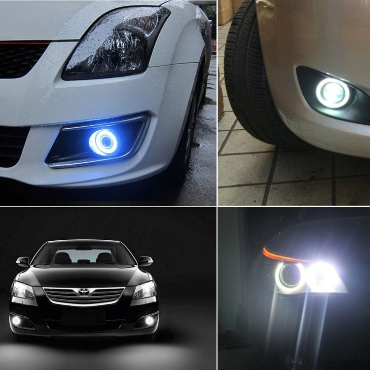 2 PCS 2.5 inch DC12-24V 10W 900LM 6500K Car Angel Eyes Fog Lamp Foglight, Cable Length: 20cm(White Light + White Light) - Fog / Driving Lights by PMC Jewellery | Online Shopping South Africa | PMC Jewellery | Buy Now Pay Later Mobicred