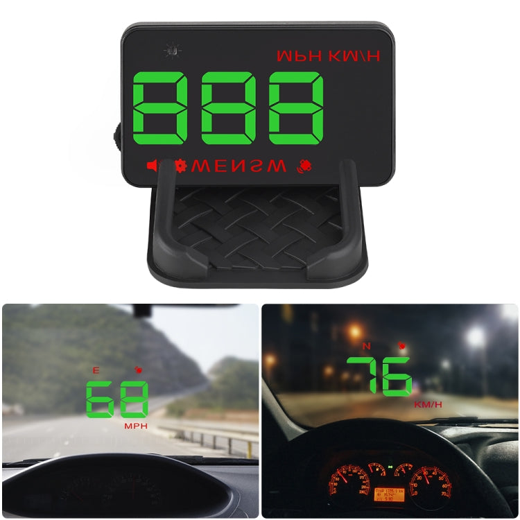 Geyiren A5 HUD 3.5 inch Car Head Up Display with GPS System, Two Mode Display, Light Sensors, KM/h MPH Speed, Compass, Speed Alarm (Green Light) - Head Up Display System by PMC Jewellery | Online Shopping South Africa | PMC Jewellery | Buy Now Pay Later Mobicred