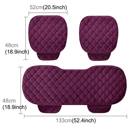 3 PCS / Set Luxurious Warm Car Seat Cover Cushion Universal Front Back Seat Covers Car Non-slip Chair Pad Warm Car Mats No Back Plush Cushion(Purple) - Seat Accessories by PMC Jewellery | Online Shopping South Africa | PMC Jewellery | Buy Now Pay Later Mobicred