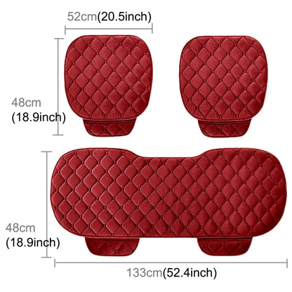 3 PCS / Set Luxurious Warm Car Seat Cover Cushion Universal Front Back Seat Covers Car Non-slip Chair Pad Warm Car Mats No Back Plush Cushion(Red) - Seat Accessories by PMC Jewellery | Online Shopping South Africa | PMC Jewellery | Buy Now Pay Later Mobicred