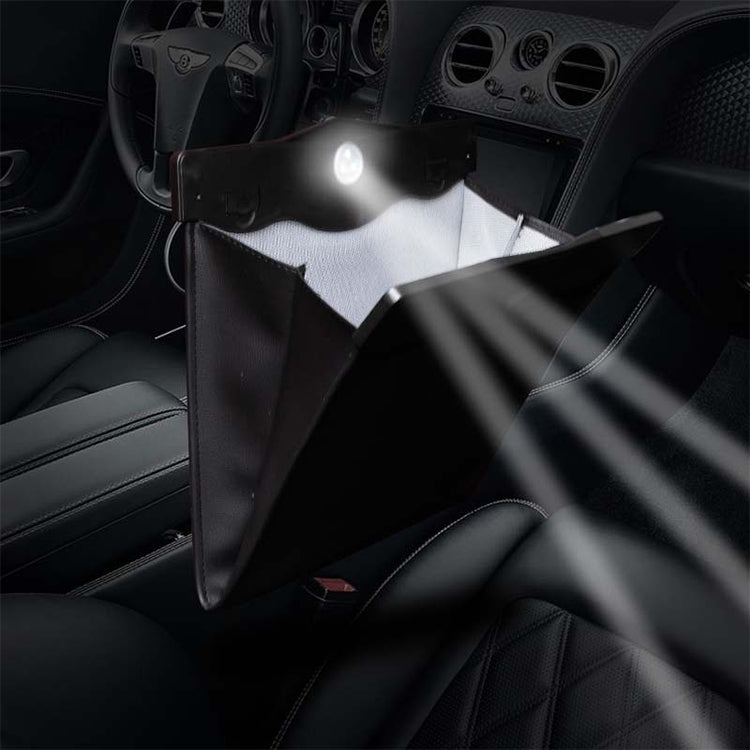 Car Multifunctional LED Design Hanging Folding Garbage Bin Storage Box (Brown) - Stowing Tidying by PMC TechLife | Online Shopping South Africa | PMC TechLife | Buy Now Pay Later Mobicred