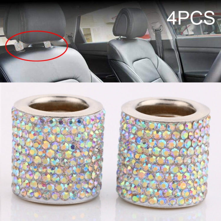 4 PCS Car Crystal Head Pillow Modified Decoration (Colour) - Seat Accessories by PMC Jewellery | Online Shopping South Africa | PMC Jewellery | Buy Now Pay Later Mobicred