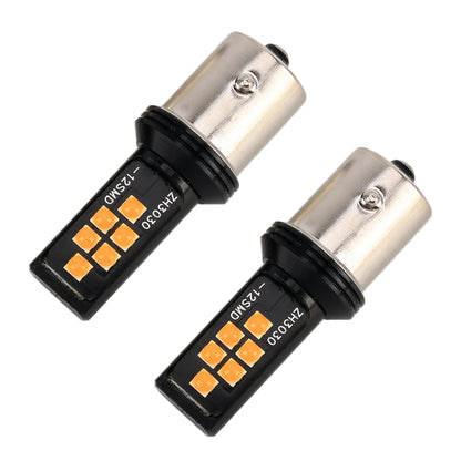 2 PCS 1156 DC9-16V / 3.5W Car Auto Turn Lights 12LEDs SMD-ZH3030 Lamps, with Constant Current(Yellow Light) - Arrow Turn Lights by PMC Jewellery | Online Shopping South Africa | PMC Jewellery | Buy Now Pay Later Mobicred