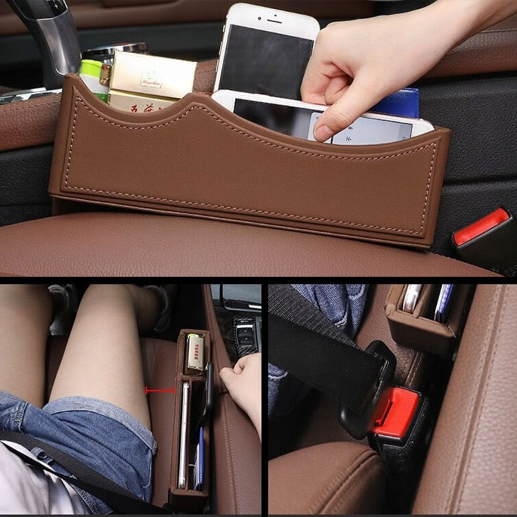 Car Seat Crevice Storage Box with Interval Auto Gap Pocket Stowing Tidying for Phone Pad Card Coin Case Accessories(Black White) - Car Drink Holders by PMC Jewellery | Online Shopping South Africa | PMC Jewellery | Buy Now Pay Later Mobicred