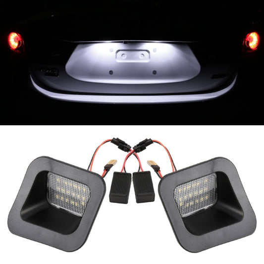 2 PCS DC12V / 2W / 6000K / 120LM Car LED License Plate Light 18LEDs SMD-3528 Lamps for Dodge, White Light - License Plate Lights by PMC Jewellery | Online Shopping South Africa | PMC Jewellery | Buy Now Pay Later Mobicred