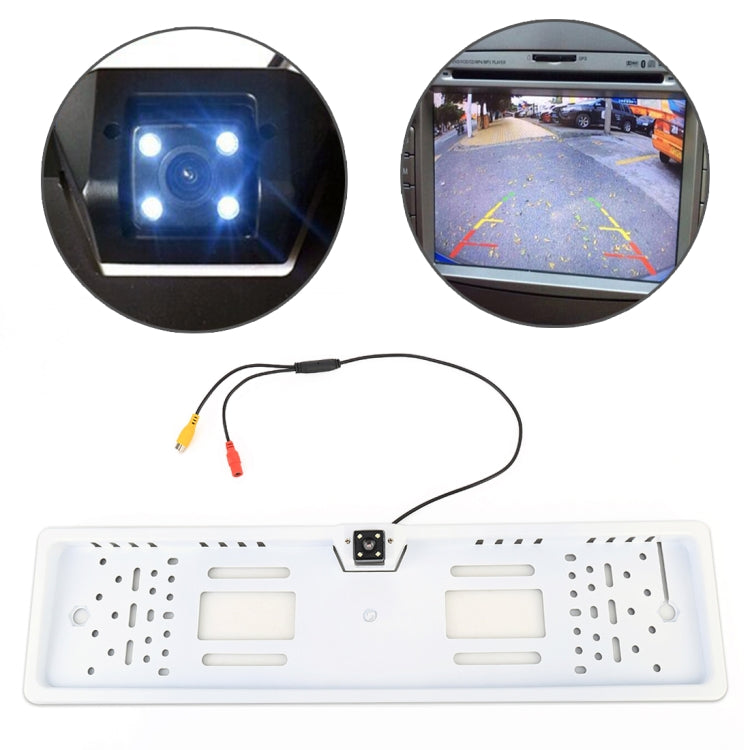 JX-9488 720x540 Effective Pixel NTSC 60HZ CMOS II Universal Waterproof Car Rear View Backup Camera with 2W 80LM 5000K White Light 4LED Lamp, DC 12V, Wire Length: 4m(White) - Rear View Cameras by PMC Jewellery | Online Shopping South Africa | PMC Jewellery | Buy Now Pay Later Mobicred