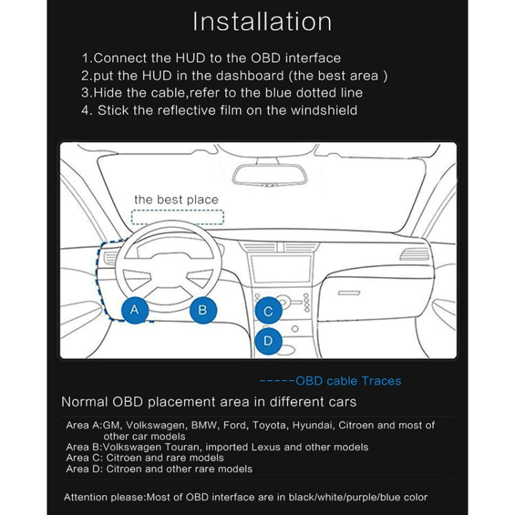 D5000 OBD2 5 inch Vehicle-mounted Head Up Display Security System, Support Car Speed / Engine Revolving Speed Display / Water Temperature / Battery Voltage / Detection and Elimination Fault Code - Head Up Display System by PMC Jewellery | Online Shopping South Africa | PMC Jewellery | Buy Now Pay Later Mobicred