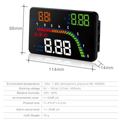 T100 OBD2 4 inch Vehicle-mounted Head Up Display Security System, Support Car Speed / Engine Revolving Speed Display / Instantaneous Fuel Consumption / Detection and Elimination Fault Code - Head Up Display System by PMC Jewellery | Online Shopping South Africa | PMC Jewellery | Buy Now Pay Later Mobicred