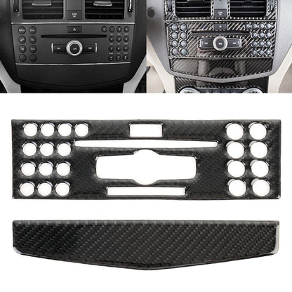 2 PCS Car CD Adjustment Frame Carbon Fiber Decorative Sticker for Mercedes-Benz W204 - Car Interior Mouldings by PMC Jewellery | Online Shopping South Africa | PMC Jewellery | Buy Now Pay Later Mobicred