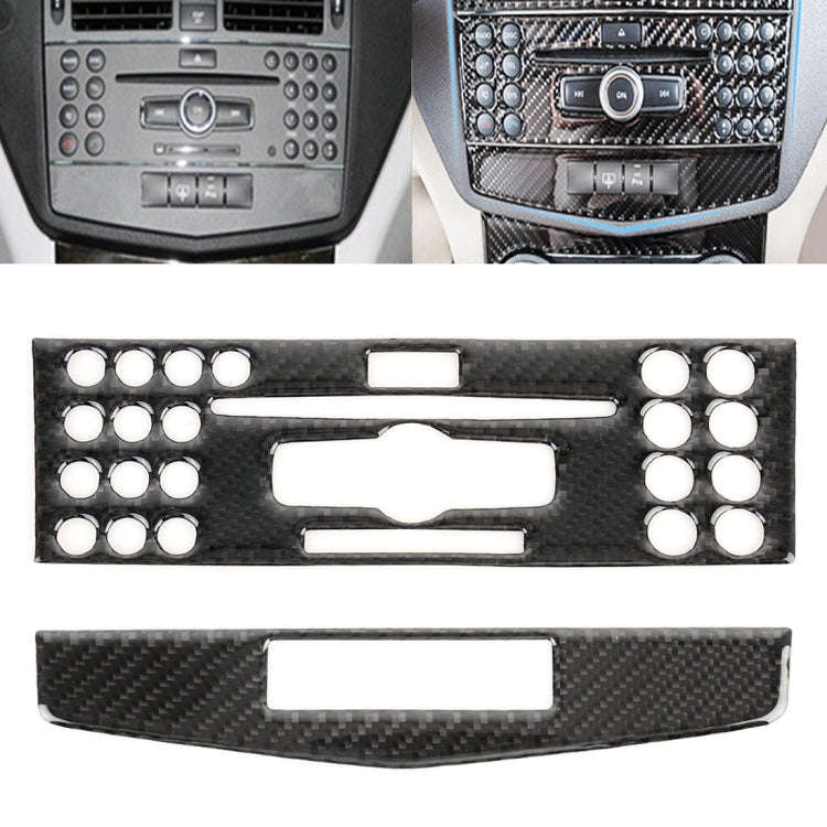 2 PCS Car CD Adjustment Frame Carbon Fiber Decorative Sticker for Mercedes-Benz W204 - Car Interior Mouldings by PMC Jewellery | Online Shopping South Africa | PMC Jewellery | Buy Now Pay Later Mobicred