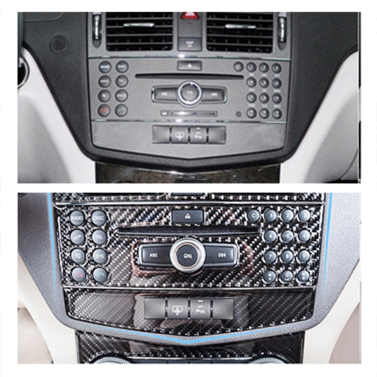 2 PCS Car CD Adjustment Frame Carbon Fiber Decorative Sticker for Mercedes-Benz W204 - Car Interior Mouldings by PMC Jewellery | Online Shopping South Africa | PMC Jewellery | Buy Now Pay Later Mobicred