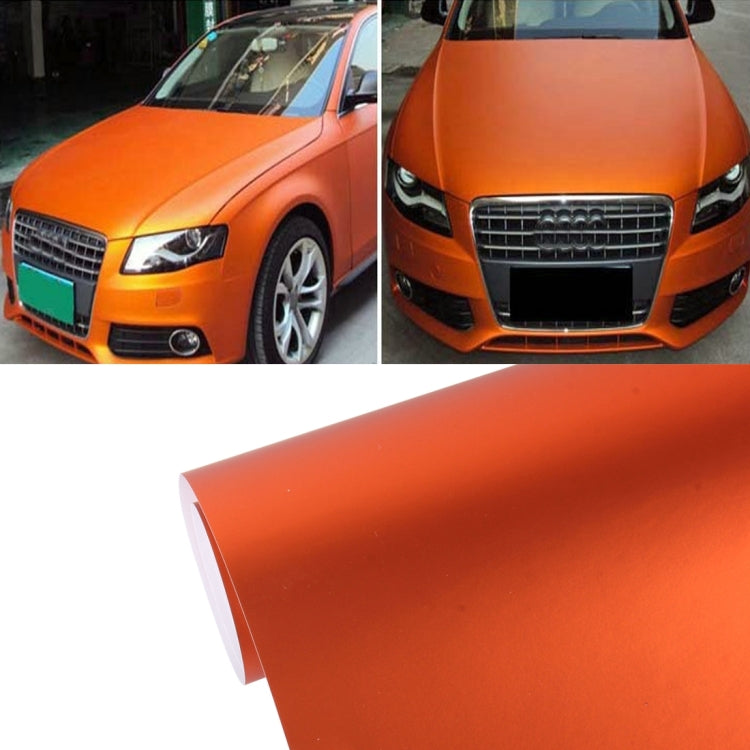 8m * 0.5m Ice Blue Metallic Matte Icy Ice Car Decal Wrap Auto Wrapping Vehicle Sticker Motorcycle Sheet Tint Vinyl Air Bubble Sticker(Orange) - Auto Film by PMC Jewellery | Online Shopping South Africa | PMC Jewellery | Buy Now Pay Later Mobicred