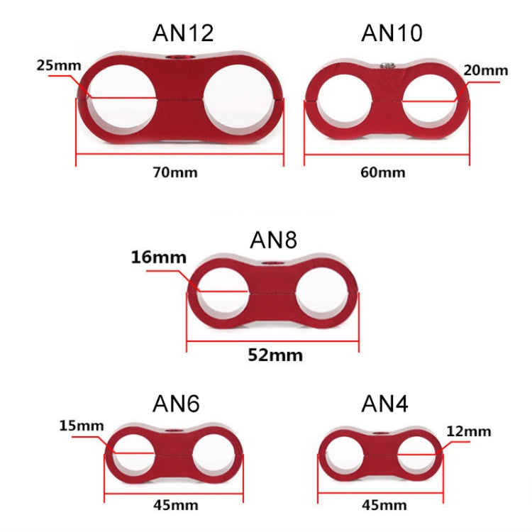 AN12 Automotive 2-hole High Pressure Tubing Fixing Clip Car Tubing Clamp Aluminum Alloy Clip Tubing Separator, Random Color Delivery - Booster Cable & Clip by PMC Jewellery | Online Shopping South Africa | PMC Jewellery | Buy Now Pay Later Mobicred