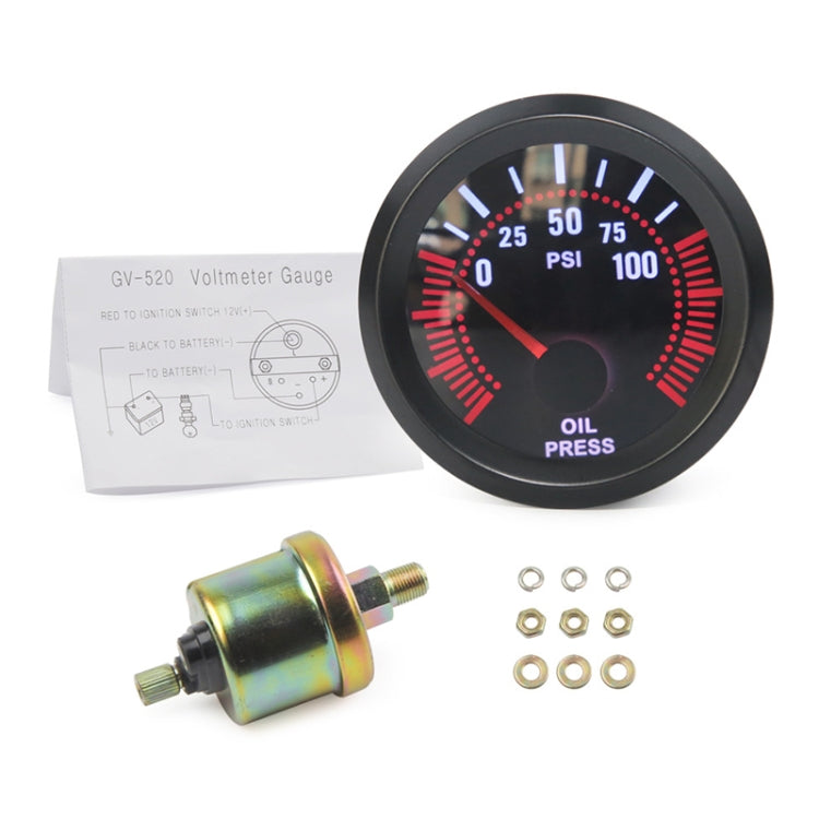 52mm 12V Universal Car Modified Oil Press Gauge - Clocks & Car Meters by PMC Jewellery | Online Shopping South Africa | PMC Jewellery | Buy Now Pay Later Mobicred