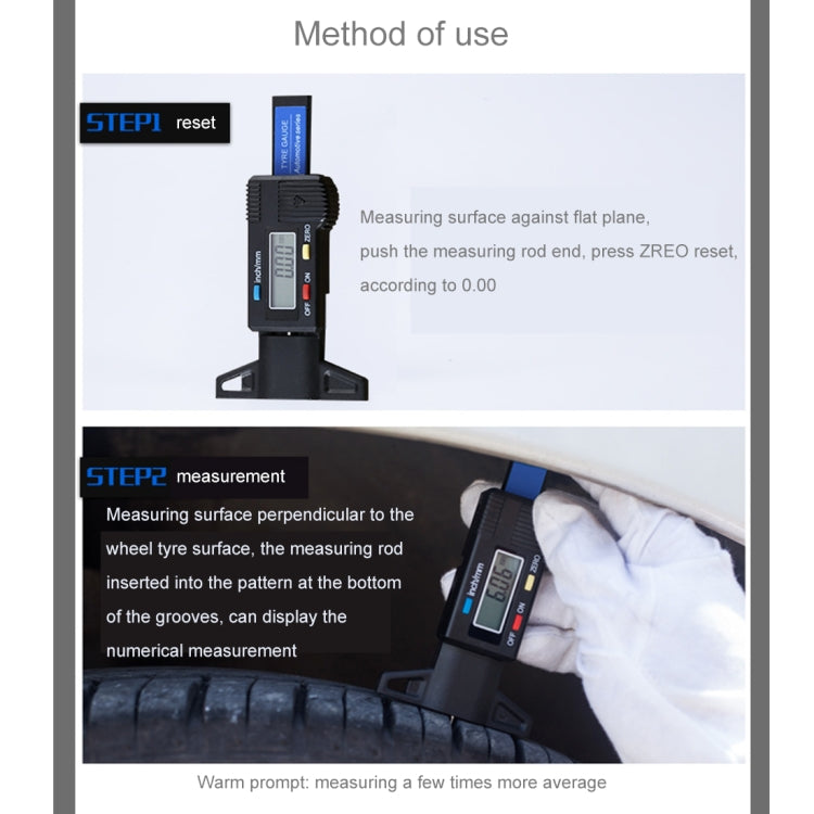 0-25mm Electronic Digital Tread Plan Refinding Rounds Refinding Outcome Exists Tread Tablets Type Gauge Depth Vernier Caliper Measuring Tools(Black) - Electronic Test by PMC Jewellery | Online Shopping South Africa | PMC Jewellery | Buy Now Pay Later Mobicred