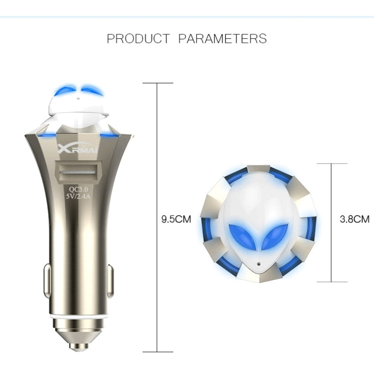A8 3 in 1 Bluetooth Earphone & Safety Hammer & Car Charger, Support Hands-free Call & USB Quick Charger Function - Bluetooth Car Kits by PMC TechLife | Online Shopping South Africa | PMC TechLife | Buy Now Pay Later Mobicred