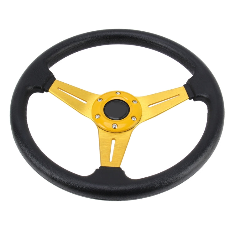 35cm PU Racing Sport Hand Wheel Car Modified Steering Wheel(Gold) - Steering Wheel Accessories by PMC Jewellery | Online Shopping South Africa | PMC Jewellery | Buy Now Pay Later Mobicred