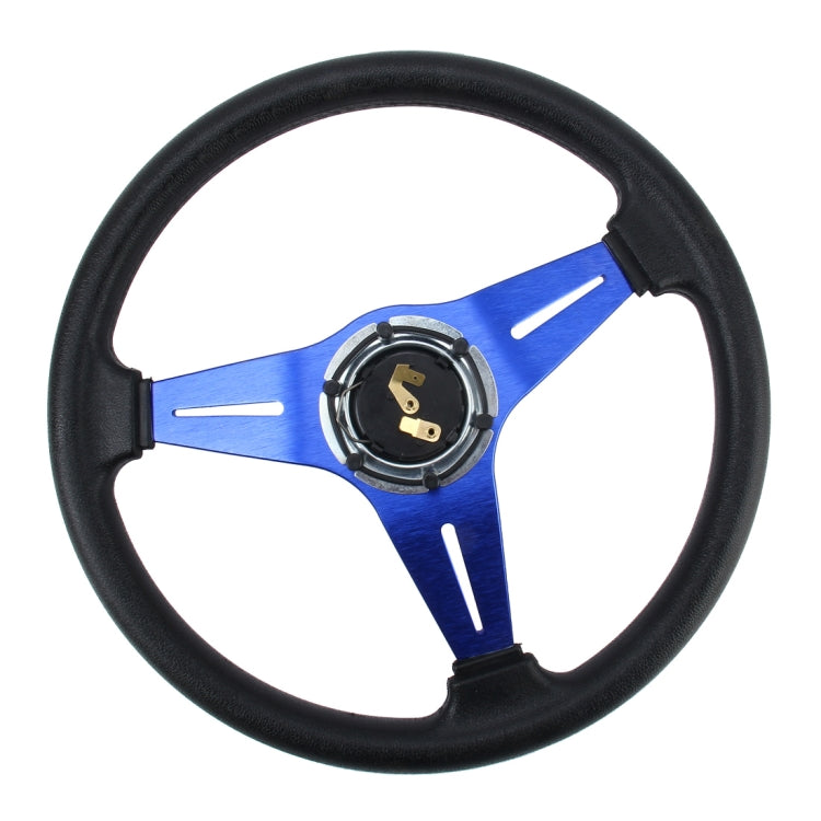 35cm PU Racing Sport Hand Wheel Car Modified Steering Wheel(Blue) - Steering Wheel Accessories by PMC Jewellery | Online Shopping South Africa | PMC Jewellery | Buy Now Pay Later Mobicred