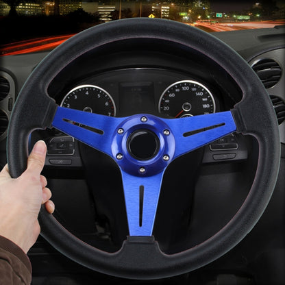 35cm PU Racing Sport Hand Wheel Car Modified Steering Wheel(Blue) - Steering Wheel Accessories by PMC Jewellery | Online Shopping South Africa | PMC Jewellery | Buy Now Pay Later Mobicred