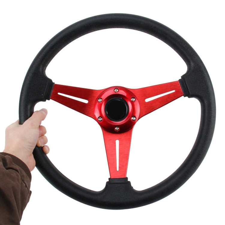 35cm PU Racing Sport Hand Wheel Car Modified Steering Wheel(Red) - Steering Wheel Accessories by PMC Jewellery | Online Shopping South Africa | PMC Jewellery | Buy Now Pay Later Mobicred