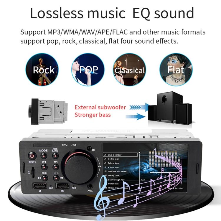 7805 4.1 inch Universal Car Radio Receiver MP5 Player, Support FM & Bluetooth & TF Card with Remote Control - Car MP3 & MP4 & MP5 by PMC TechLife | Online Shopping South Africa | PMC TechLife | Buy Now Pay Later Mobicred