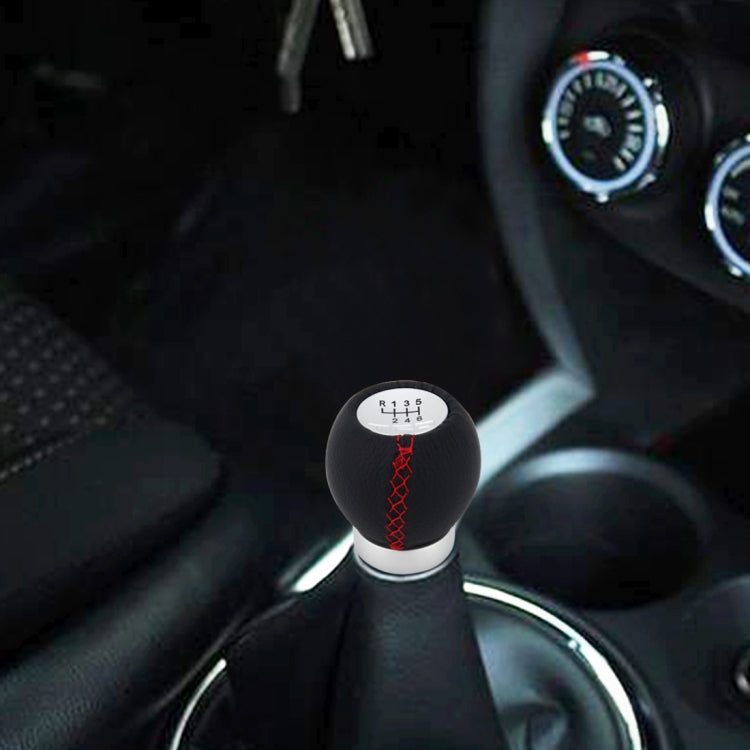 Universal Car Modified Shifter Black Leather Lever Manual 6-Speed Gear Shift Knob - Shift Knob by PMC Jewellery | Online Shopping South Africa | PMC Jewellery | Buy Now Pay Later Mobicred