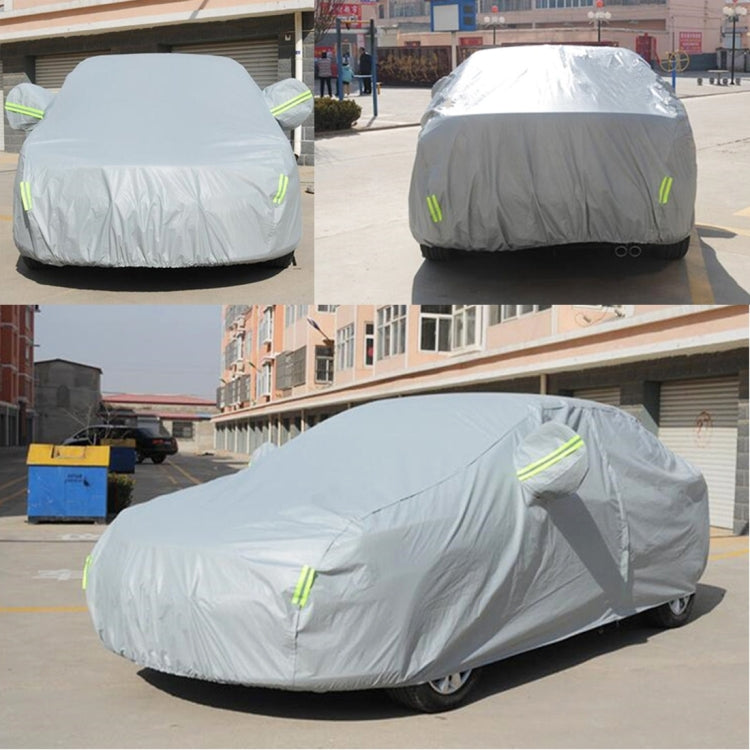 PVC Anti-Dust Sunproof Sedan Car Cover with Warning Strips, Fits Cars up to 4.7m(183 inch) in Length - PE Material by PMC Jewellery | Online Shopping South Africa | PMC Jewellery | Buy Now Pay Later Mobicred