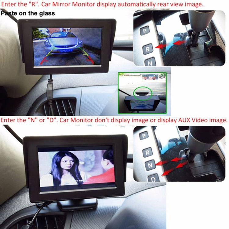 PZ601-C TFT LCD 2 Video Input 4.3 Inch Parking Monitor 2 in 1 with 648*488 Pixels Rear View Camera Glass Lens with 6m RCA Video Cable - Rear View Cameras by PMC Jewellery | Online Shopping South Africa | PMC Jewellery | Buy Now Pay Later Mobicred