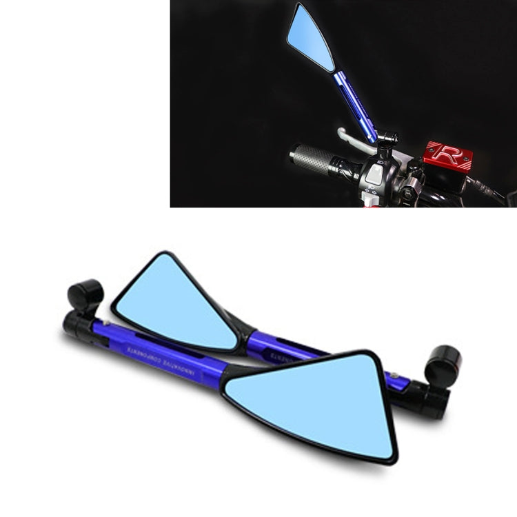 2 PCS Motorcycle Parts CNC Technology Aluminum Alloy Rearview Mirror Side Mirror(Blue) - Side Mirrors by PMC Jewellery | Online Shopping South Africa | PMC Jewellery | Buy Now Pay Later Mobicred