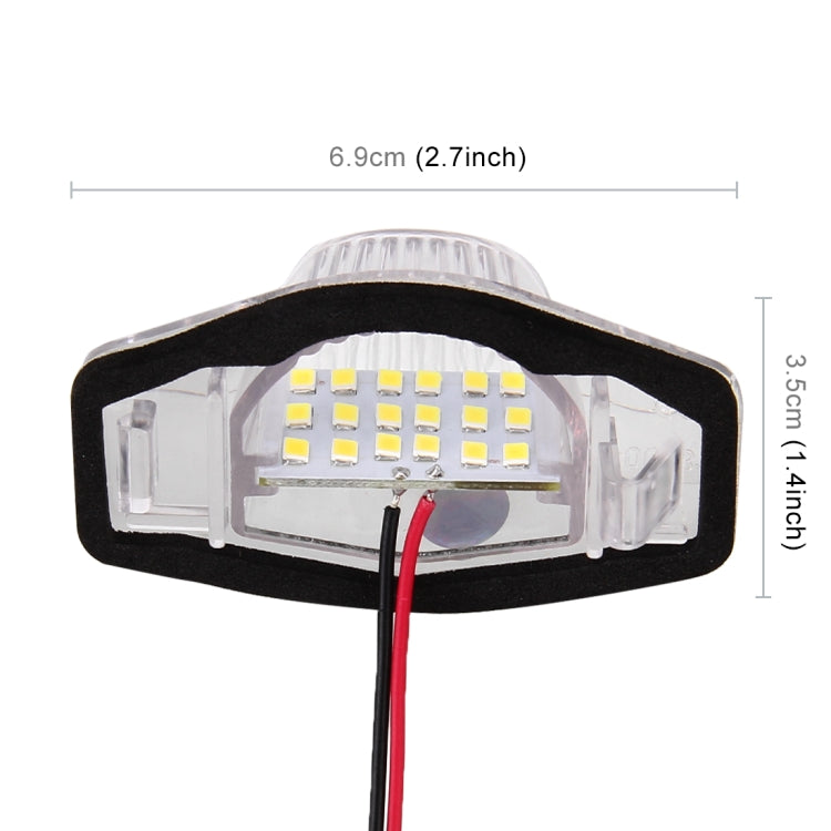 2 PCS DC 12V 2W 120LM 6000K LED License Plate Light 18-SMD 3528 Bulbs Lamps for Honda JAZZ(FIT) 02-17, Odyssay 08-17, Stream 01-05, CR-V 07-17 - License Plate Lights by PMC Jewellery | Online Shopping South Africa | PMC Jewellery | Buy Now Pay Later Mobicred